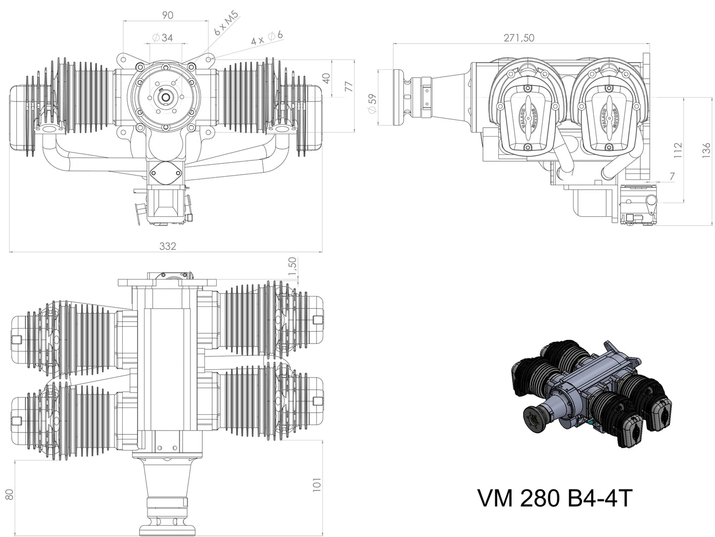 FM280-B4-FS 280 ccm with starter
